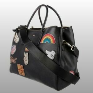 Anya Hindmarch Ebury Sticker Black Leather Tote